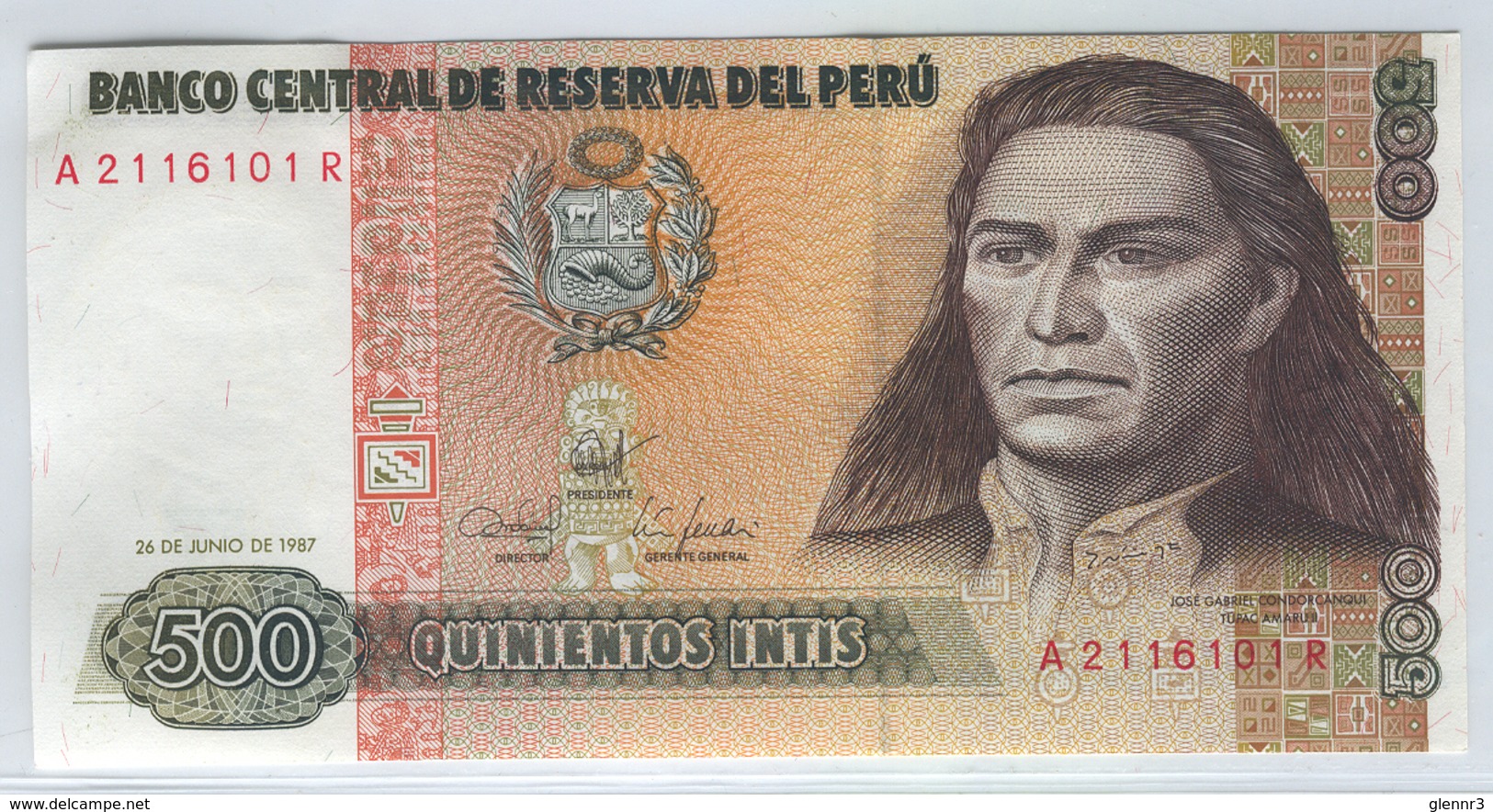 PERU 134b 1987 500 Intis UNC - Peru