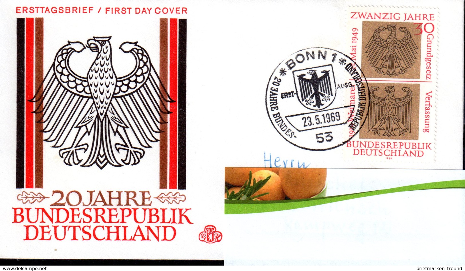 Bund 1969 Mi. 585 Als FDC Ersttagsbrief (pü0371) - Other & Unclassified