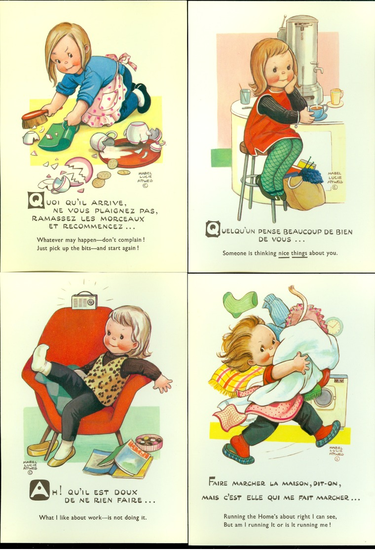 Beau Lot De 19 Cartes Postales De Fantaisie Illustrateur Mabel Lucie Attwell     Mooi Lot Van 19 Postkaarten  Fantasie - 5 - 99 Cartes