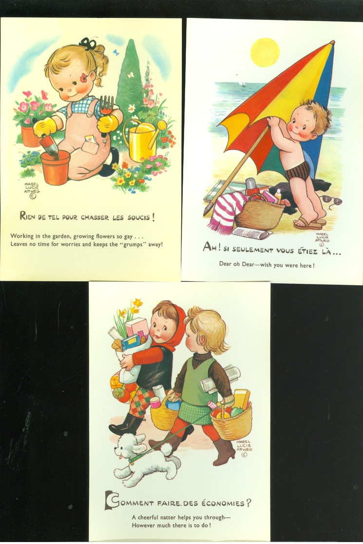 Beau Lot De 19 Cartes Postales De Fantaisie Illustrateur Mabel Lucie Attwell     Mooi Lot Van 19 Postkaarten  Fantasie - 5 - 99 Cartes