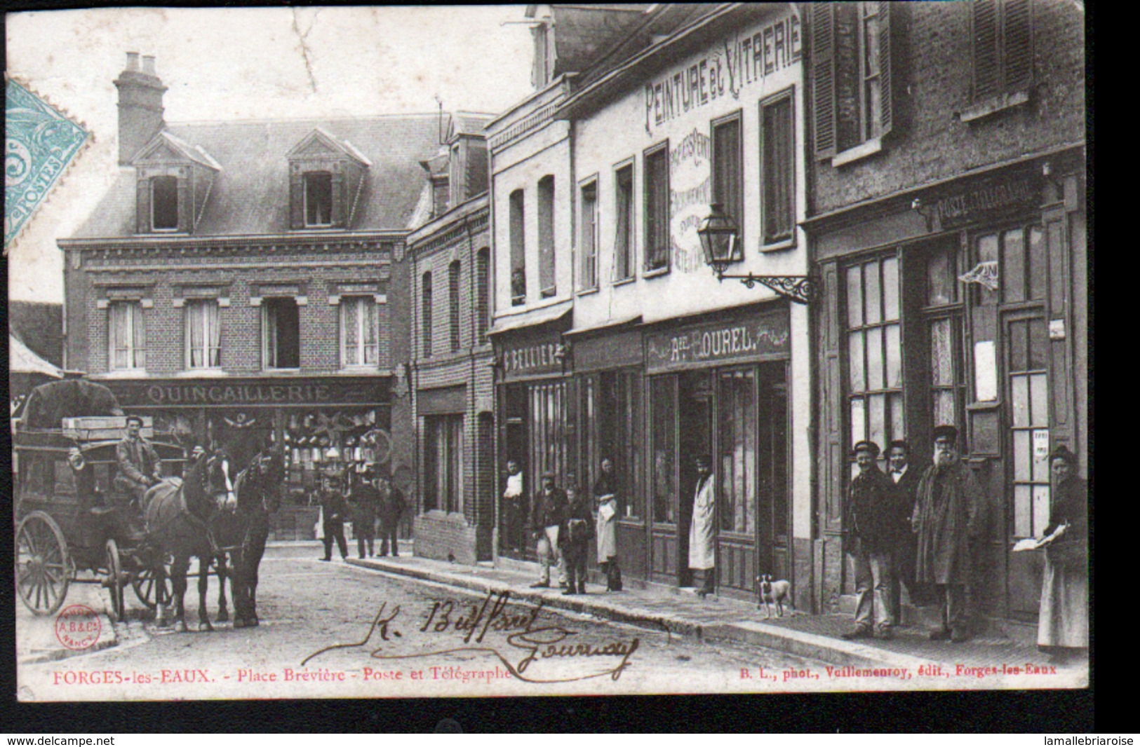 76, Forges Les Eaux, Place Breviere, Poste Et Telegraphe - Forges Les Eaux