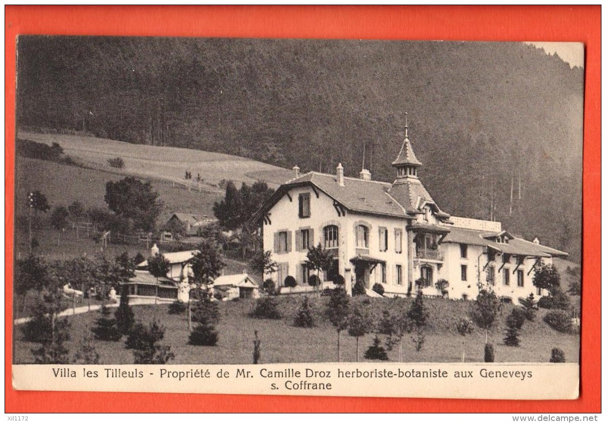 GCD-02 Geneveys-sur-Coffrane Val De Ruz, Villa Les Tilleuls, Propriété De M. Camille Droz Botaniste.Circulé En 1921 - Geneveys