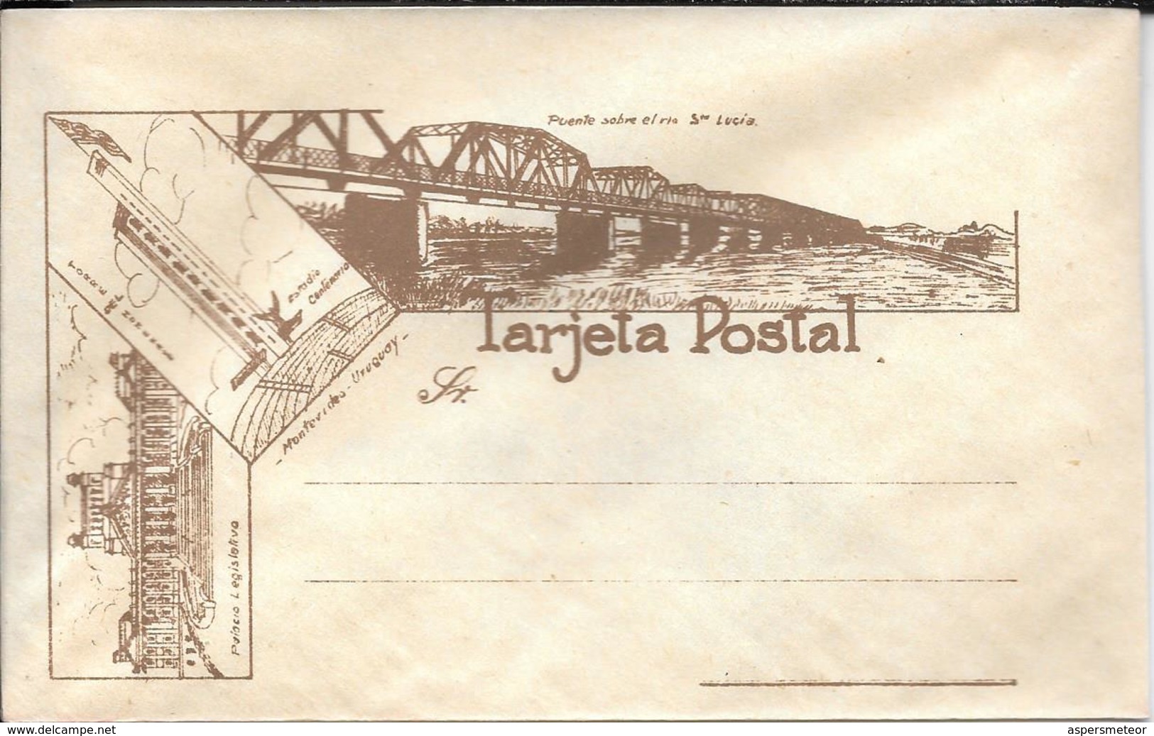 SOBRE PARA TARJETA POSTAL URUGUAY CIRCA 1930  TORRE HOMENAJE ESTADIO CENTENARIO MONTEVIDEO URUGUAY FUTBOL FOOTBALL - Calcio