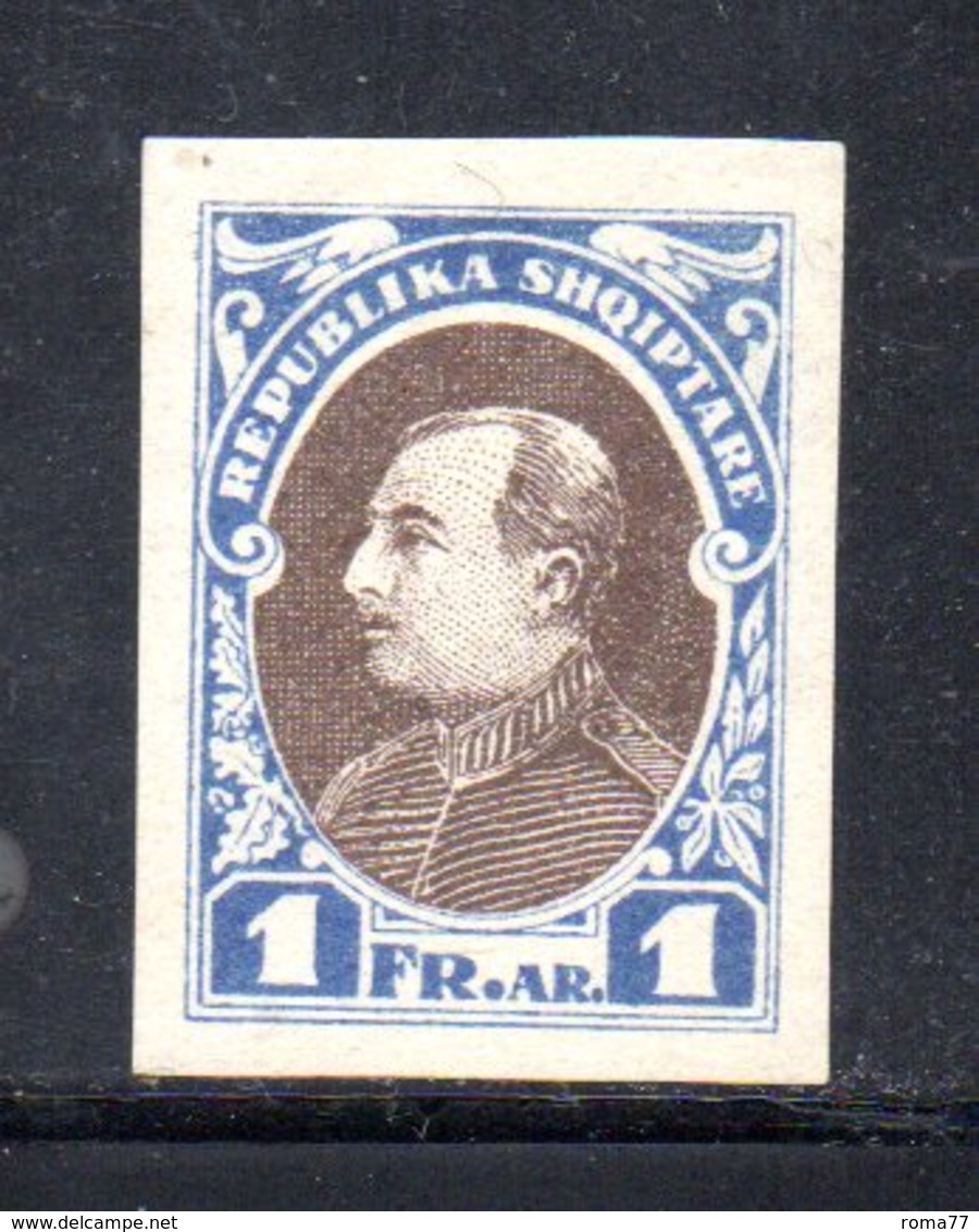 112 - 490 - ALBANIA 1925 , Zogou : Yvert N. 176A * NON Emesso NON Dentellato - Albania