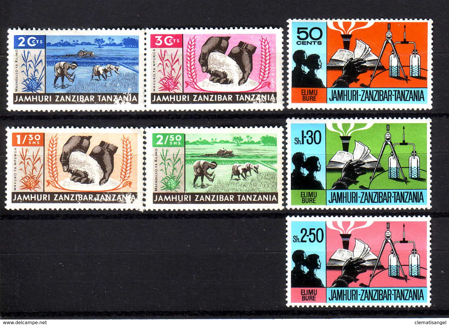 133h * ZANZIBAR 320/3, 346/8 * MICHEL 2,30 * POSTFRISCH MIT FALZ  **!! - Zanzibar (1963-1968)