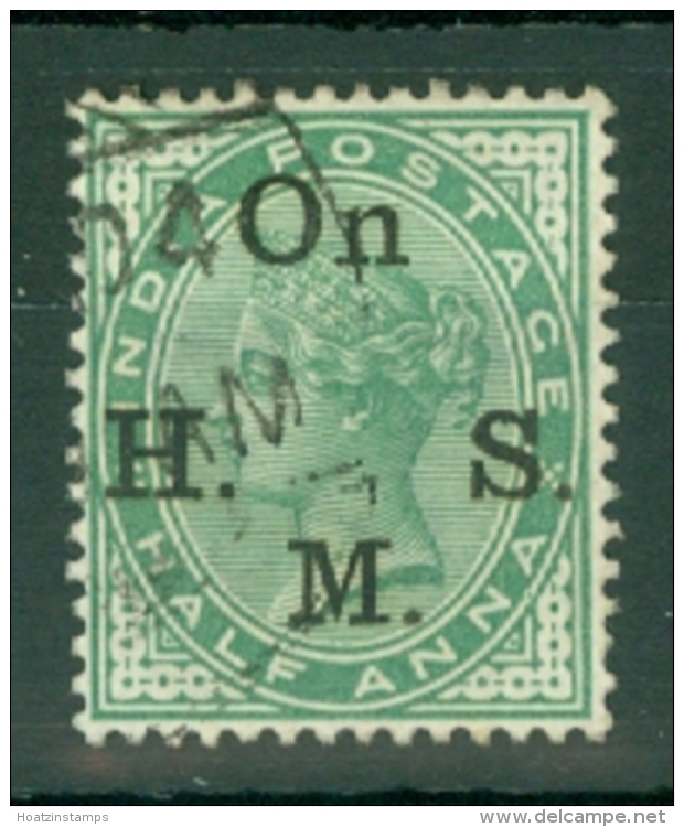 India: 1900   QV 'On H. M. S.' OVPT    SG O49a   &frac12;a  Yellow-green   Used - Official Stamps