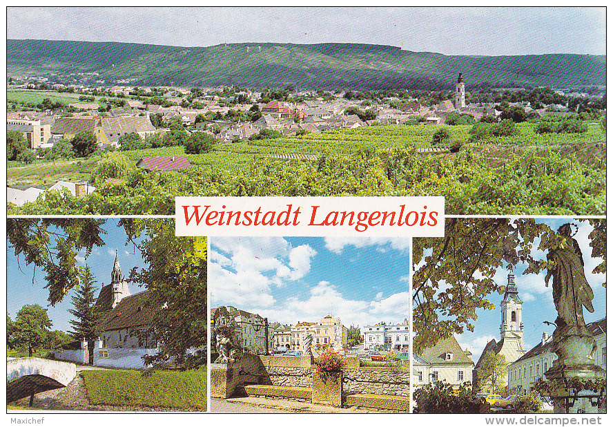 Weinstadt Langenlois - Multivues 4 Vues (Vue Générale, Nikolauskirche, Kornplatz, Pfarrkirche) Circ 1990 - Langenlois