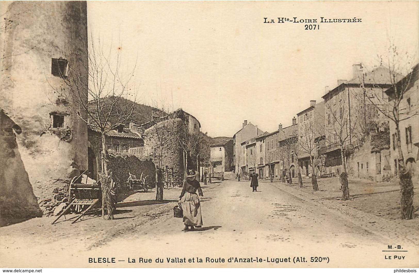 HAUTE LOIRE  BLESLE  La Rue Du Vallat Et La Route D'anzat Le Luguet - Blesle