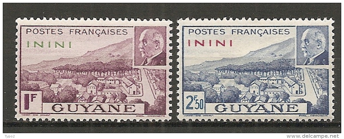 ININI - Yv. N°  51 **52 *     Pétain  Cote  1,7 Euro  BE 2 Sca,s - Neufs