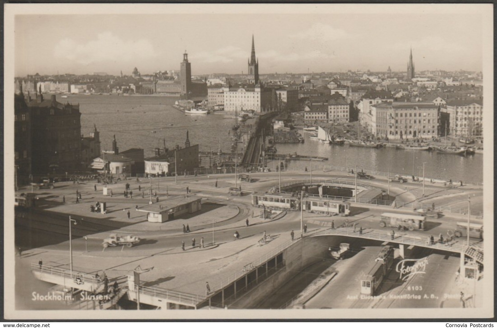 Slussen, Stockholm, C.1930s - Eliassons Foto Vykort - Sweden
