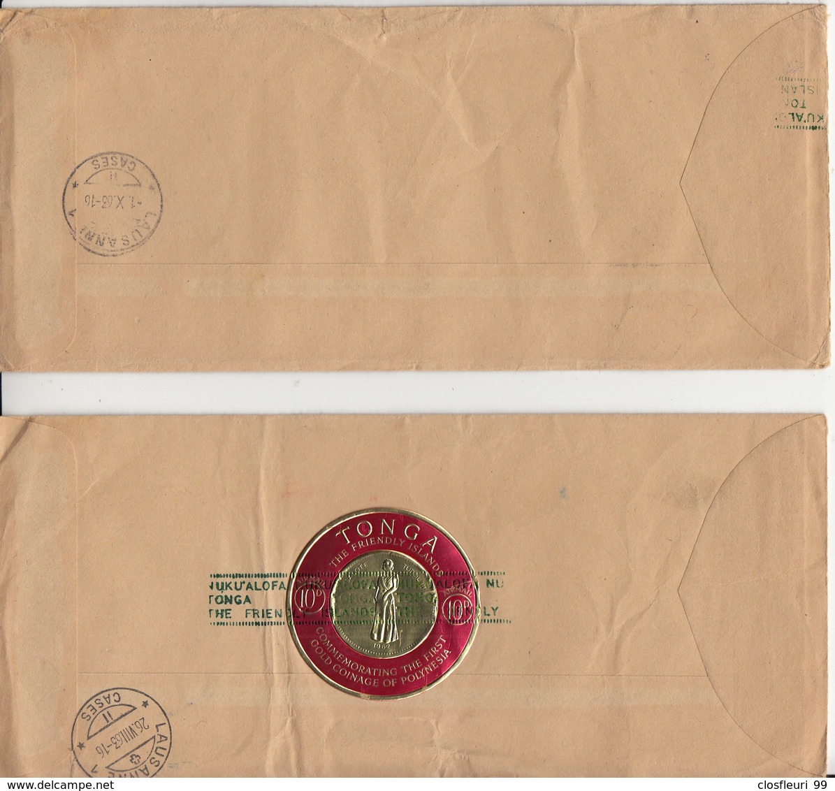 Deux (2) Lettres O.H.M.S. Nukualofa 1963 Dest. Lausanne, Switzerland - Tonga (1970-...)
