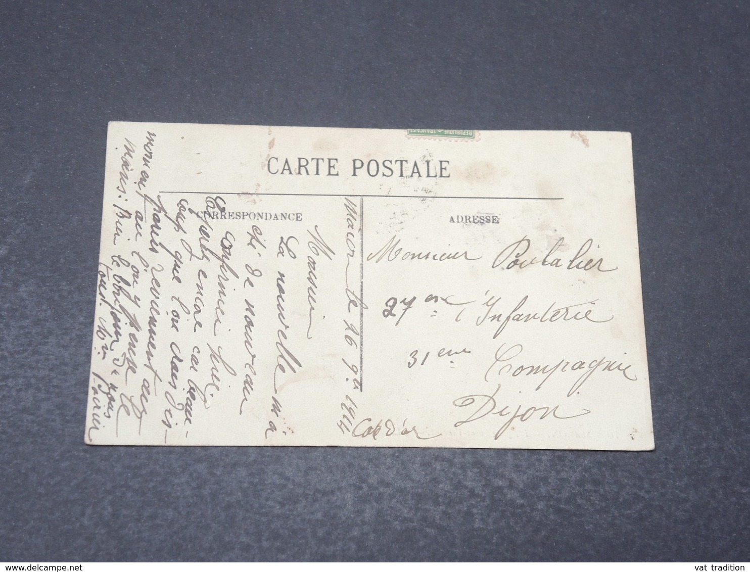 FRANCE - Vignette Croix Rouge Sur Carte Postale De Macon En 1914 Pour Dijon - L 17145 - Red Cross