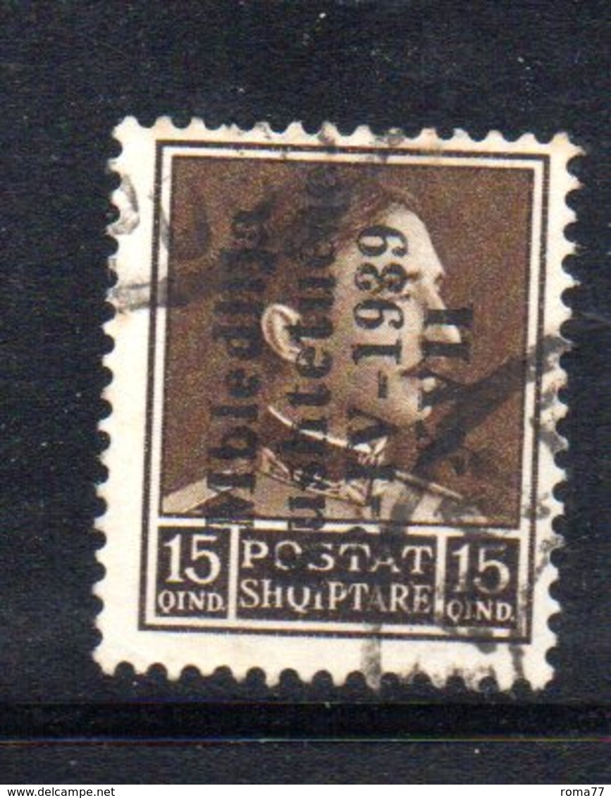 140 - 490 - ALBANIA 1939 ,  Sassone N. 5  Usato - Albania