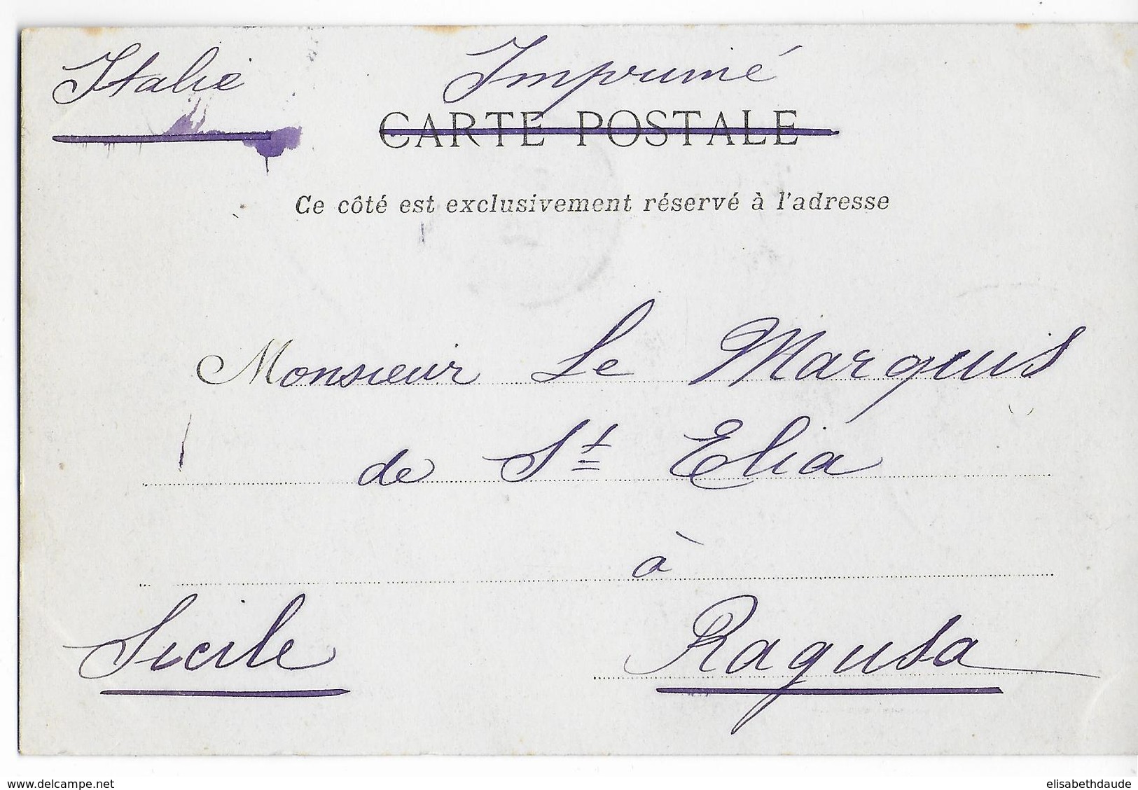 SENEGAL - 1905 - CARTE Des CHEMINS De FER De DAKAR à ST LOUIS à MEKHE Avec RARE CACHET FERROVIAIRE => RAGUSA (ITALIE) - Briefe U. Dokumente