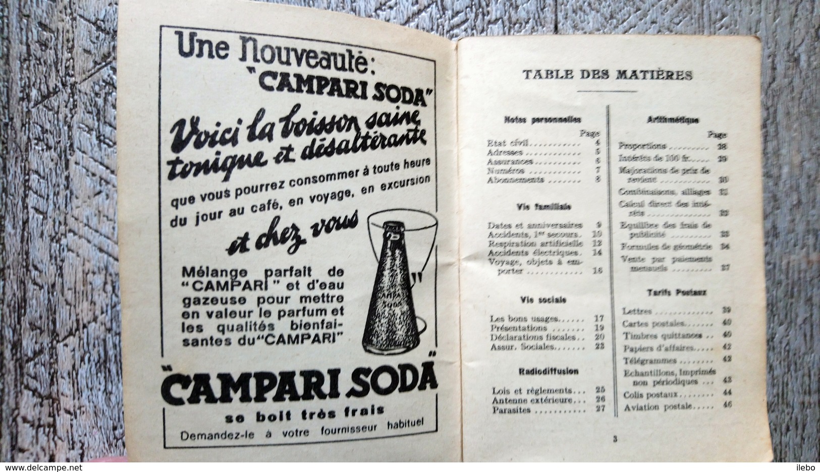 Petit Calendrier Almanach Campari 1934 Memor Vademecum De Poche Alcool Apéritif - Autres & Non Classés