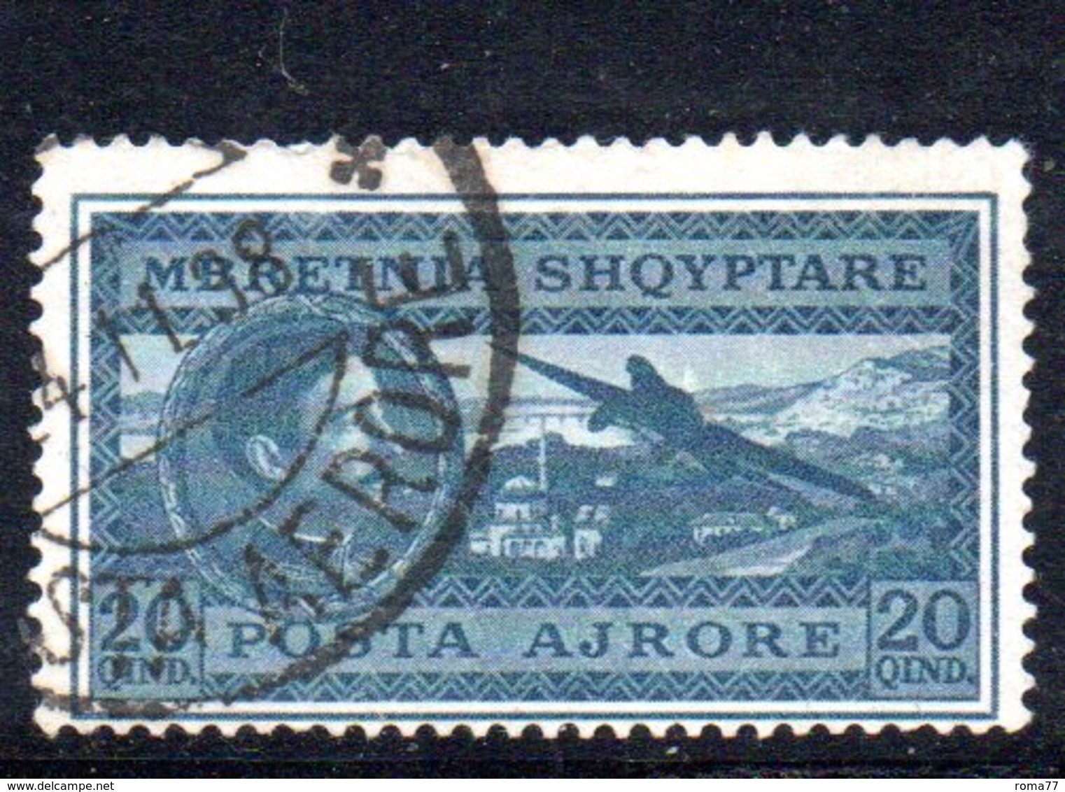 152 - 490 - ALBANIA 1930 , Posta Aerea  Yvert N. 31  Usato - Albanie