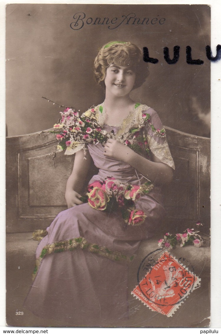 FEMMES N° 440 : Bonne Année 1914 :  Fleurs  ; édit. ? - Femmes