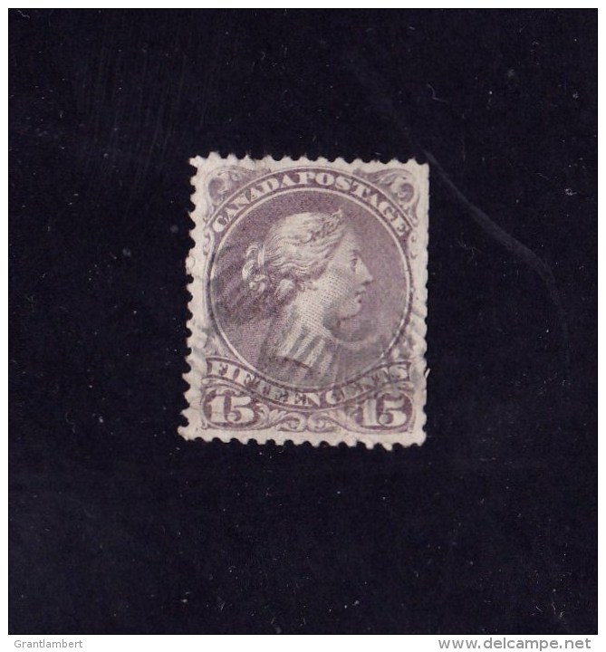 Canada 1868 Queen Victoria 15c Pale Reddish-purple Used  SG 61a - Used Stamps