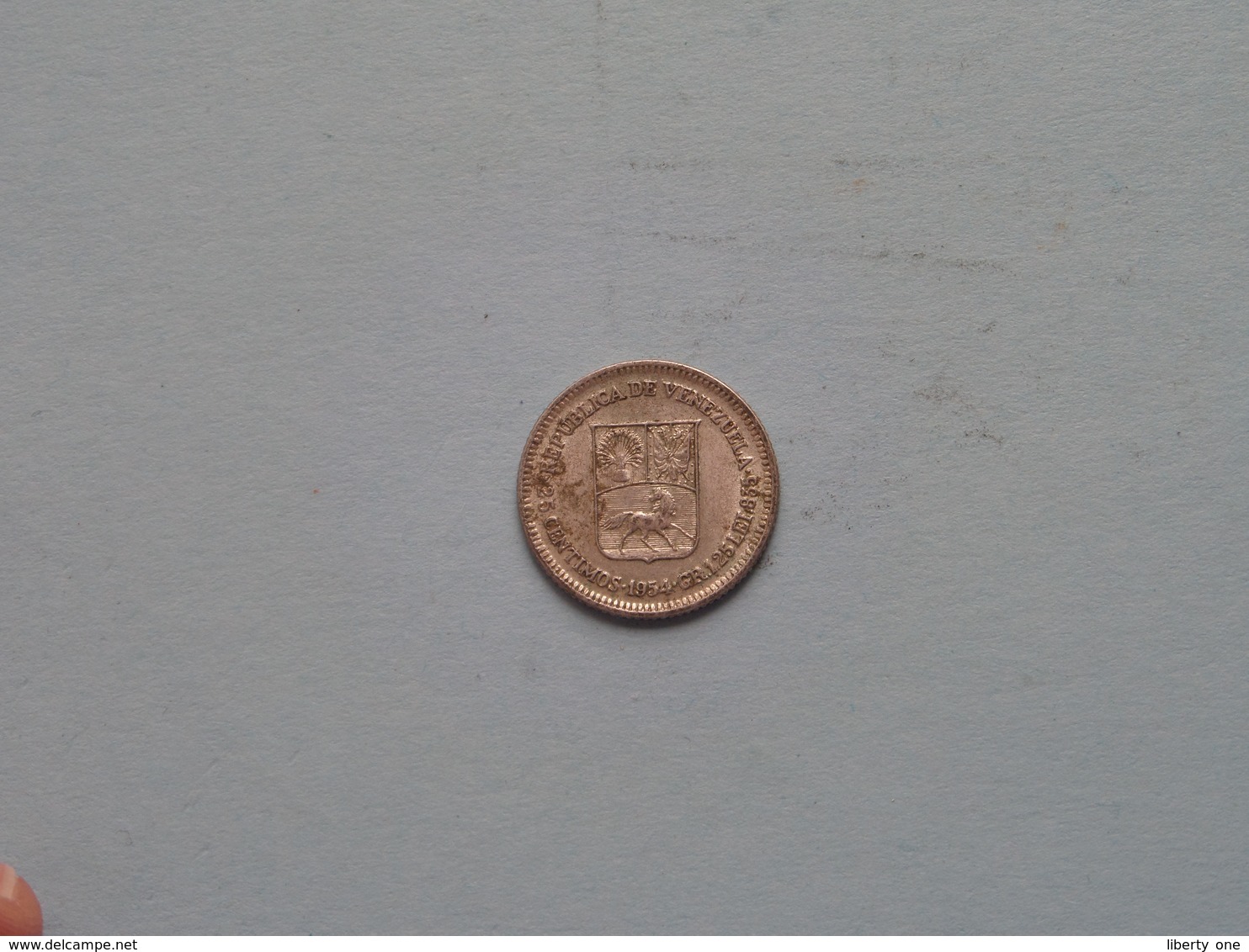 1954 - 25 Centimos / KM Y#35 ( Uncleaned Coin / For Grade, Please See Photo ) !! - Venezuela