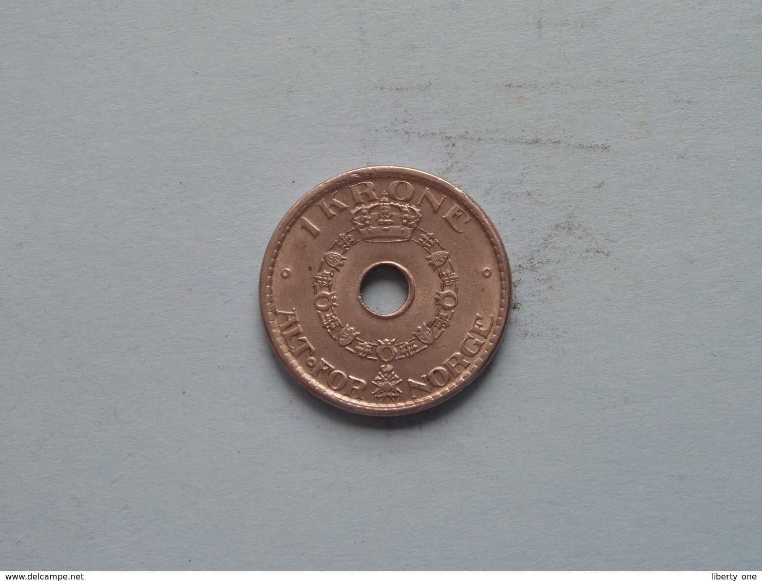 1946 - 1 Krone / KM 385 ( Uncleaned Coin / For Grade, Please See Photo ) !! - Norvège