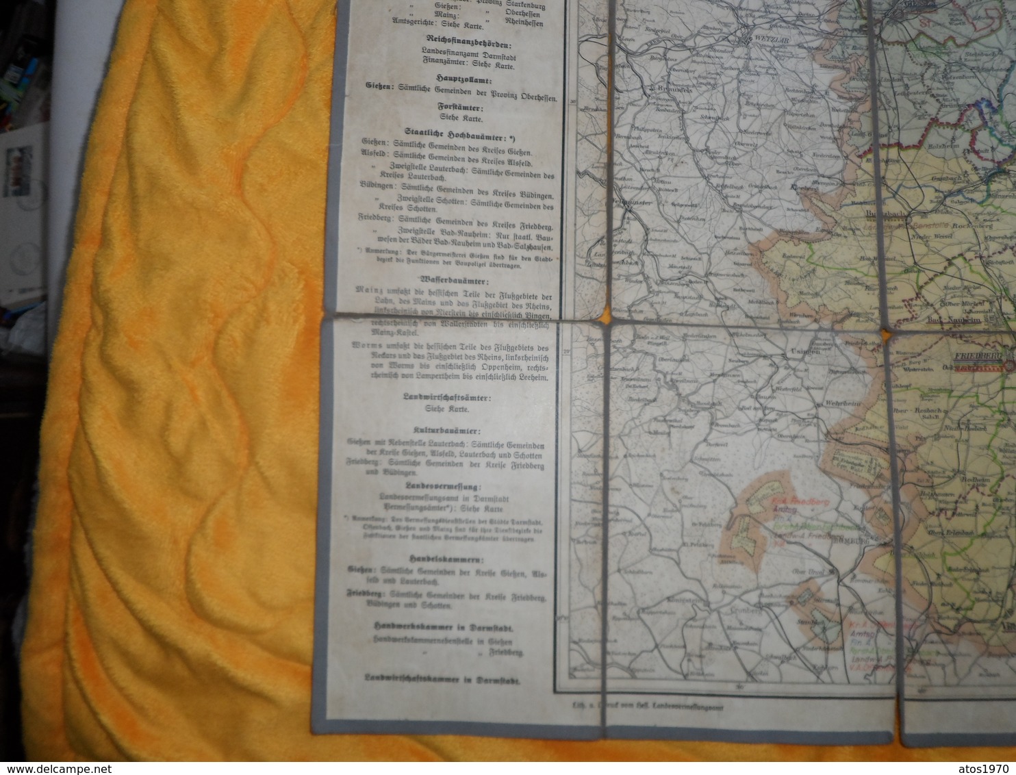 ANCIENNE CARTE ALLEMAGNE DATE ?. / VERWALTUNGSKARTE DES VOLKSSTAATES HESSEN PROVINZ OBERHESSEN. - Roadmaps