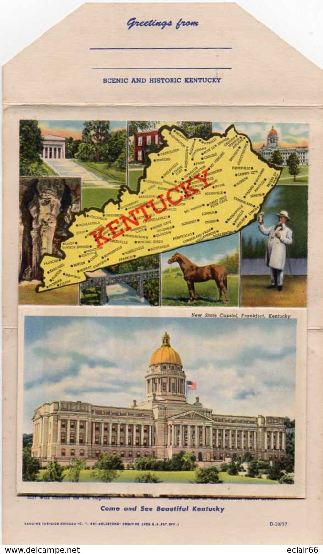 PICTURESQUE KENTUCKY Greetings From Scenic And Historic Dépliant  16 Photos Recto-Verso - Louisville