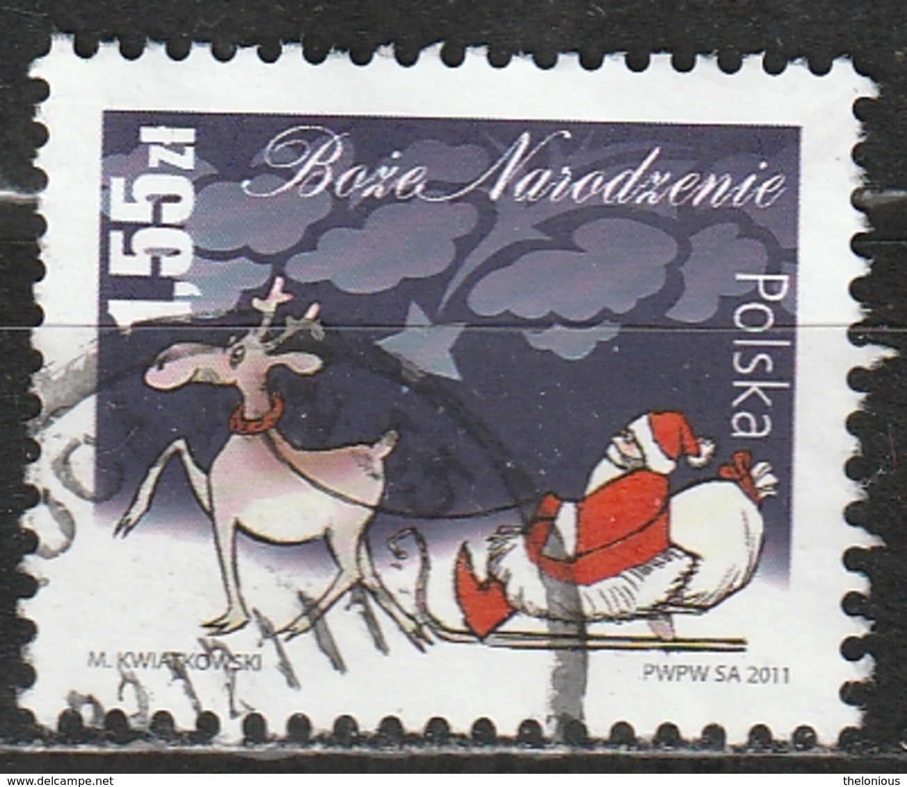 # Polonia 2011 - Santa Claus, Reindeer And Sleigh - Animali (Fauna) | Babbo Natale | Cervi | Mammiferi | Natale | Slitte - Used Stamps