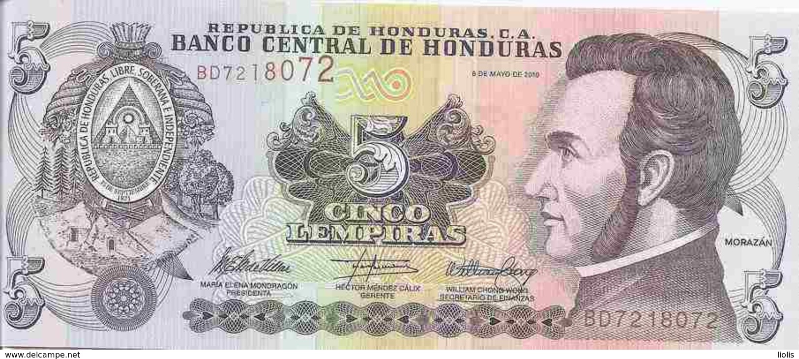 Honduras  P-91c  5Lempiras  2010  UNC - Honduras