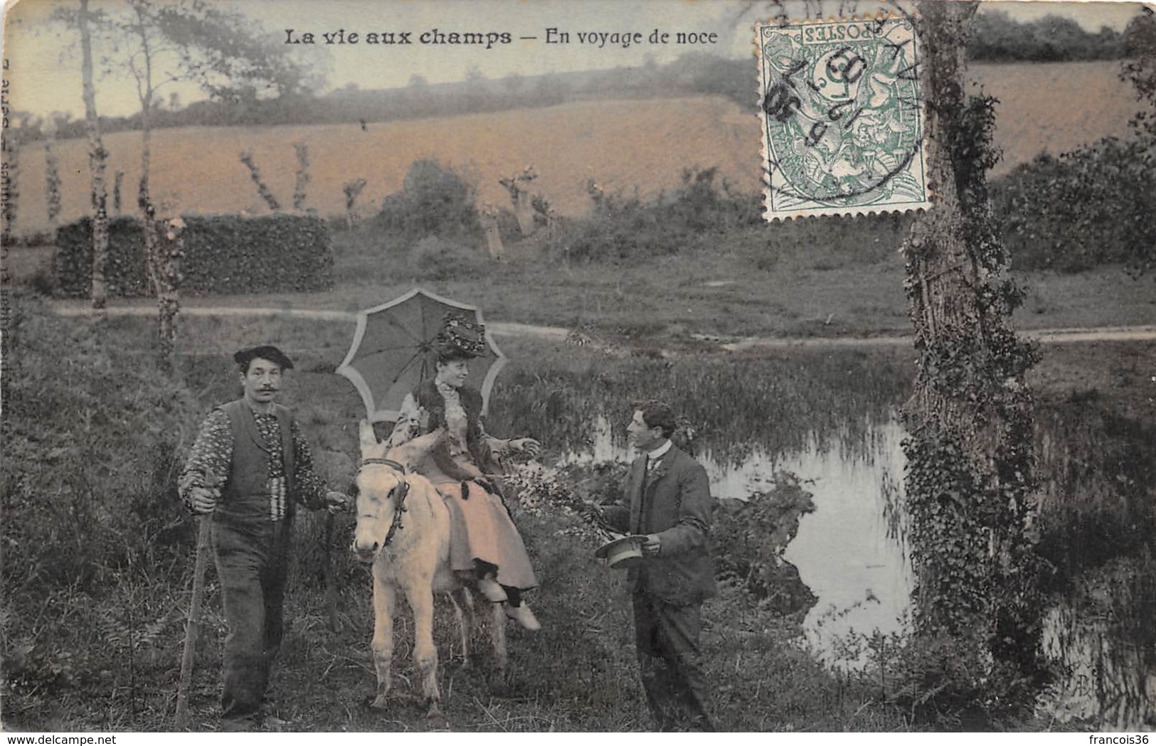 La Vie Aux Champs - En Voyage De Noce - Scènes Champêtre Couple âne - Autres & Non Classés