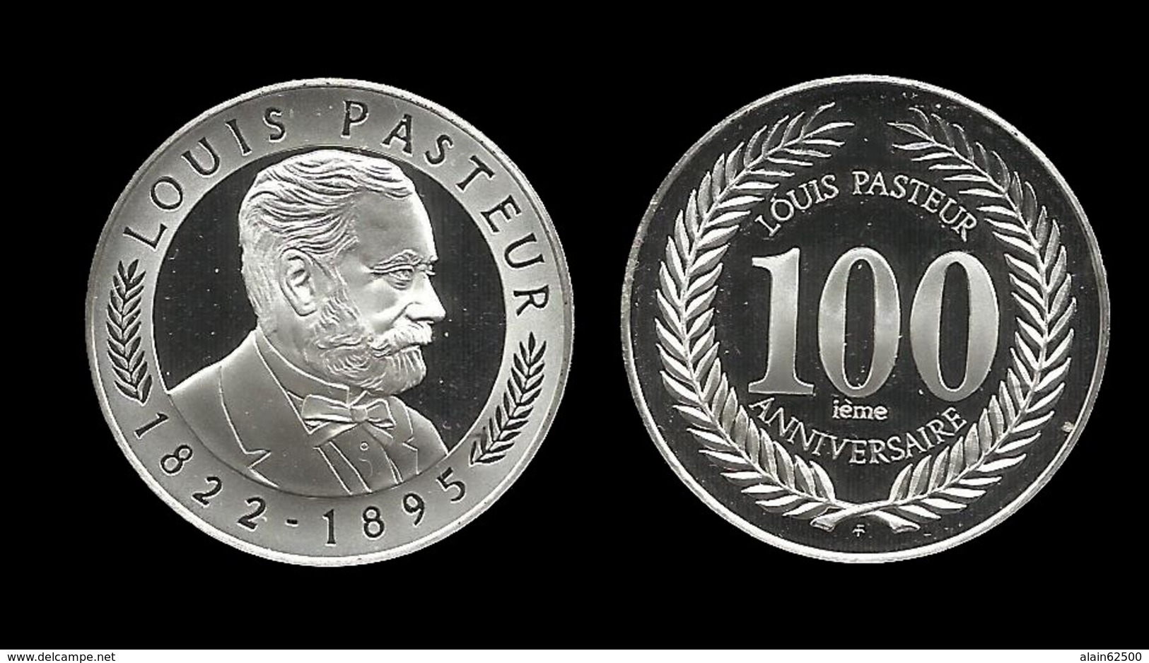 MEDAILLE 100éme ANNIVERSAIRE DE LA MORT DE LOUIS PASTEUR . 1995  . - Royaux / De Noblesse