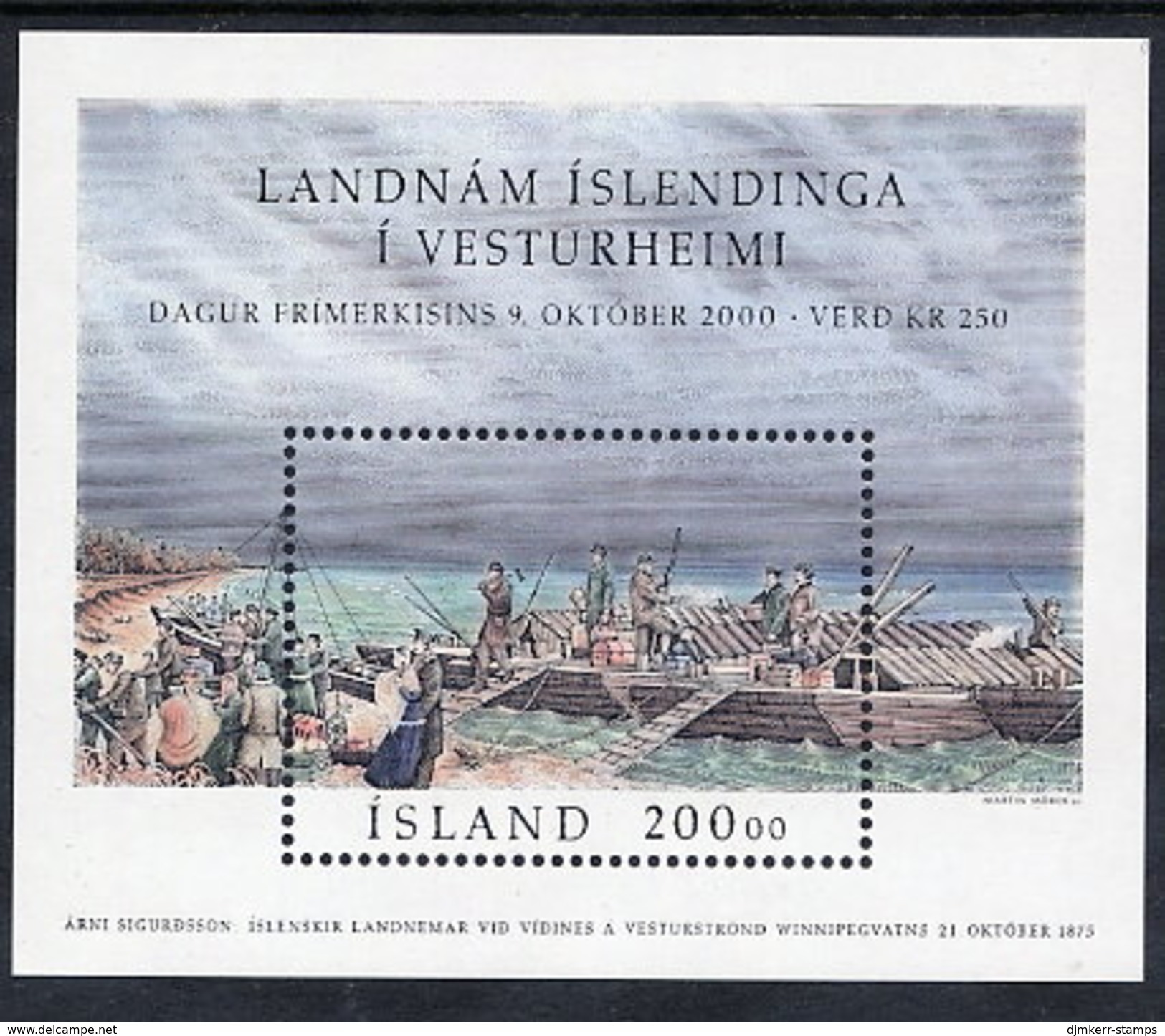 ICELAND 2000 Icelandic Settlement In Canada MNH / **.  Michel Block 27 - Unused Stamps