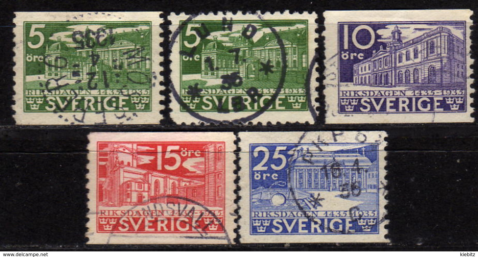 SCHWEDEN 1935 - MiNr: 221 - 226 Lot 5x  Used - Used Stamps