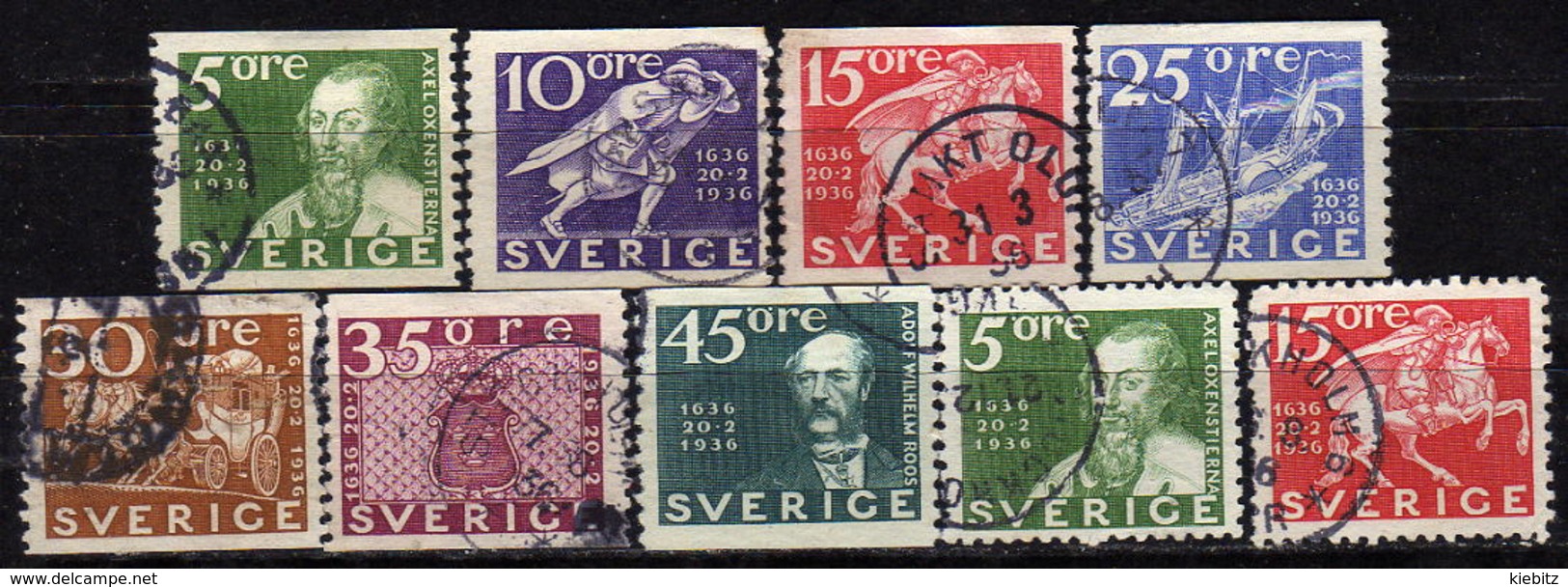 SCHWEDEN 1936 - MiNr: 227-238 Lot 9x  Used - Gebruikt