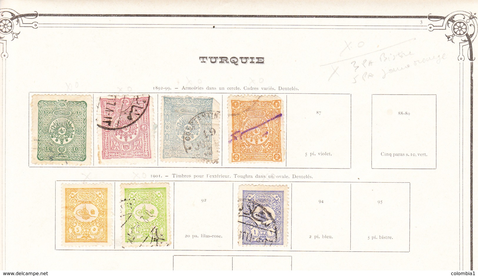 TURQUIE Timmbres De 1884/1908  Sur Feuille D'album - 1837-1914 Smyrna