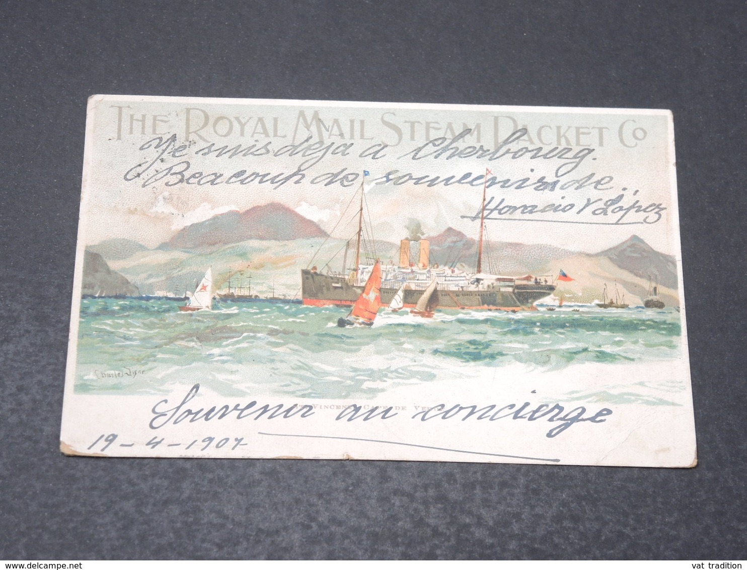 GRANDE BRETAGNE - Oblitération Maritime De Southampton Sur Carte Postale En 1907 Pour La France - L 17209 - Postmark Collection