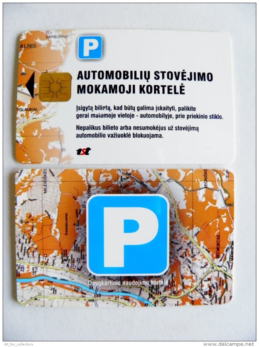 Chip Parking Plastic Card Carte Lithuania Vilnius City - Other & Unclassified