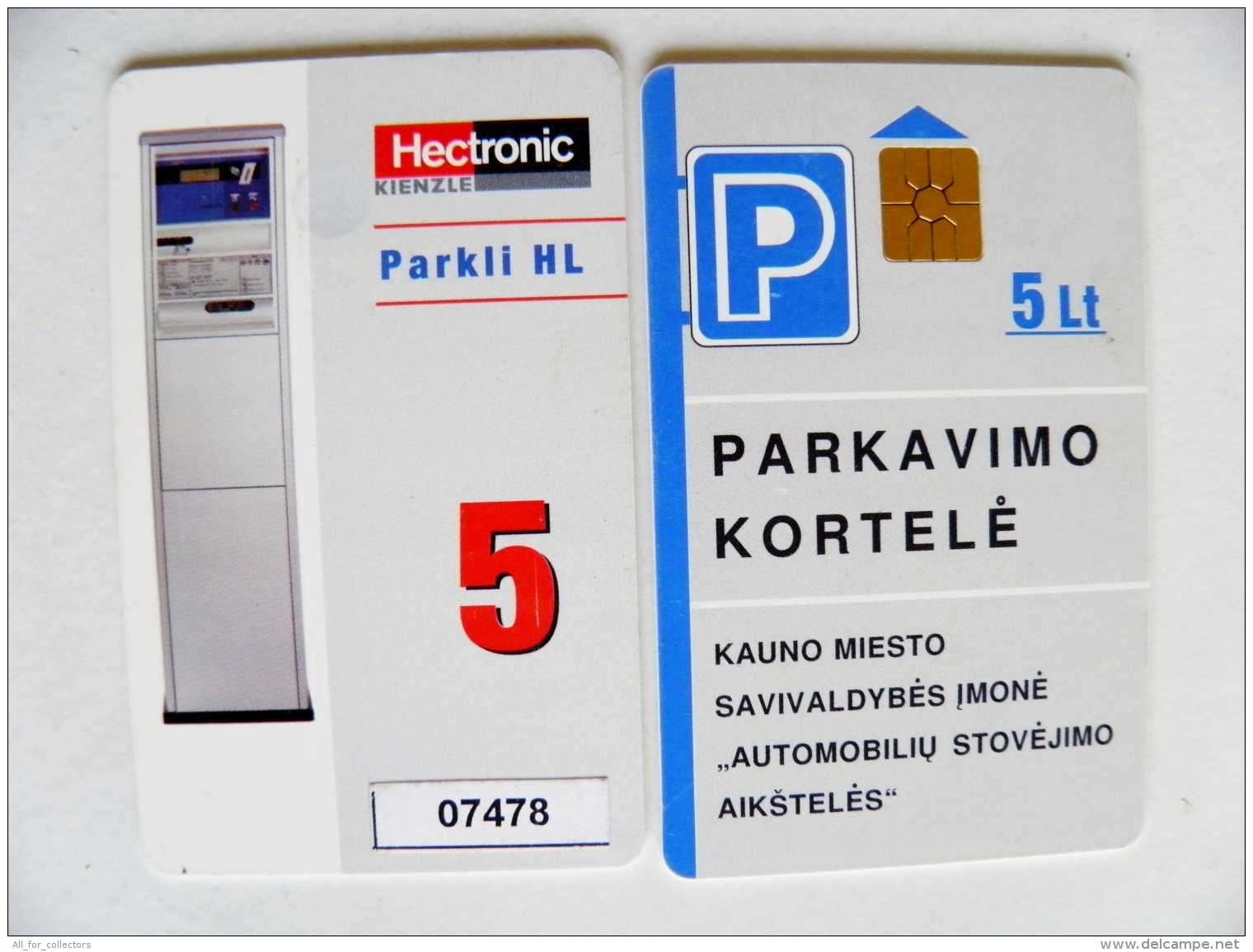 Chip Parking Plastic Card Carte Lithuania Kaunas City - Other & Unclassified