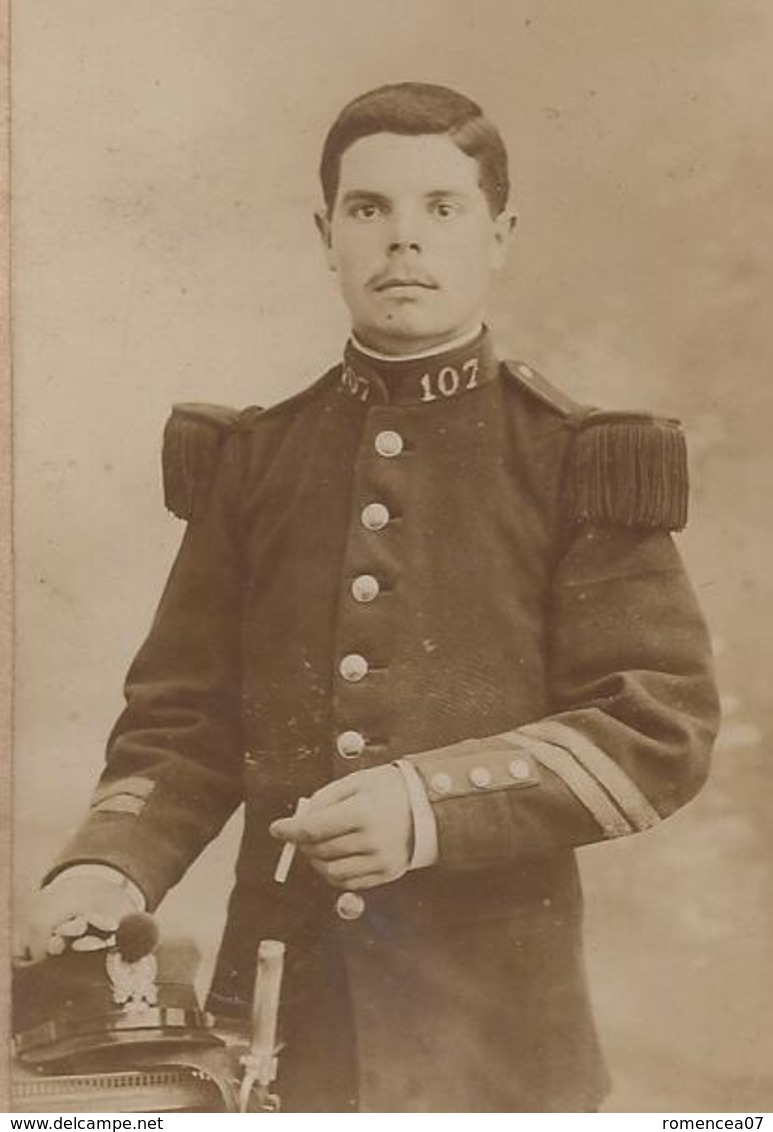 107e REGIMENT D'INFANTERIE - CDV - Par G. Berthe, Photographie à Angoulème (Charente) - Fin XIXe - A Voir ! - Guerre, Militaire