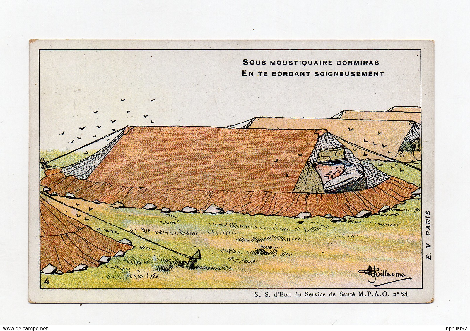 !!! CARTE DE LUTTE CONTRE LE PALUDISME DESTINEE AUX TROUPES DE L'ARMEE D'ORIENT DESSINEE PAR GUILLAUME - Disease