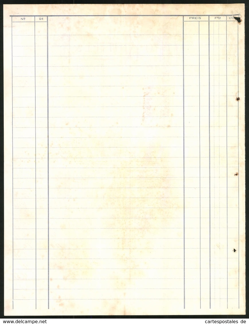 Rechnung Meyringen 1905, Holzschnitzerei Otto Knittel & Cie, Ornamente - Zwitserland