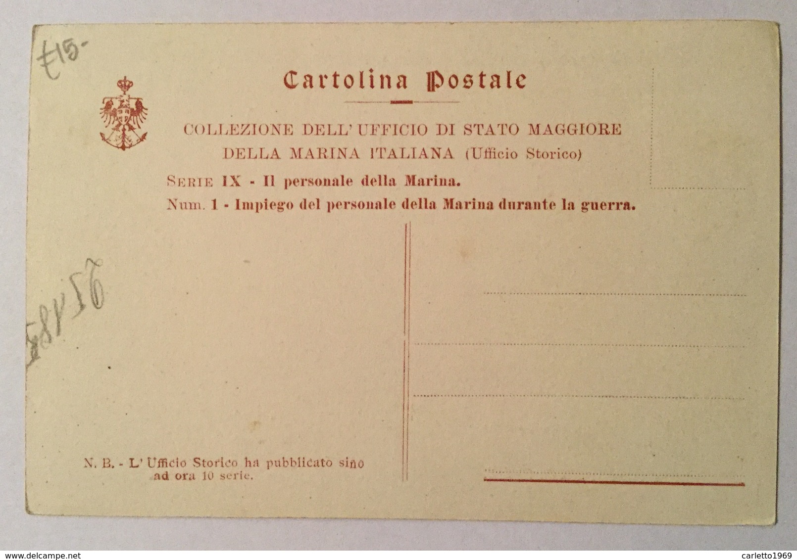 REGIA MARINA - SVILUPPO DELLE STAZIONI R.T.   NV FP - War 1914-18