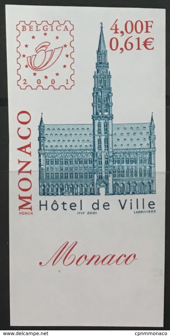 MONACO N° 2302 Hôtel De Ville De Bruxelles Non Dentelé Imperf, TB **, RARE Et Bdf ! - Ungebraucht