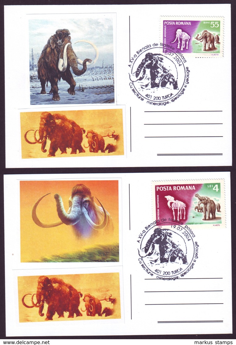 2004 Extinct Species - Woolly Mammoth, Prehistoric Animals Philatelic Postcards - Vor- U. Frühgeschichte