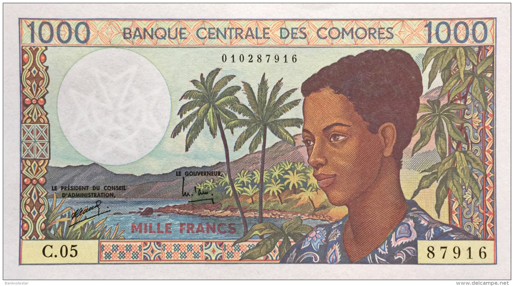 Comoros 1.000 Francs, P-11b 1994 UNC - Comoros