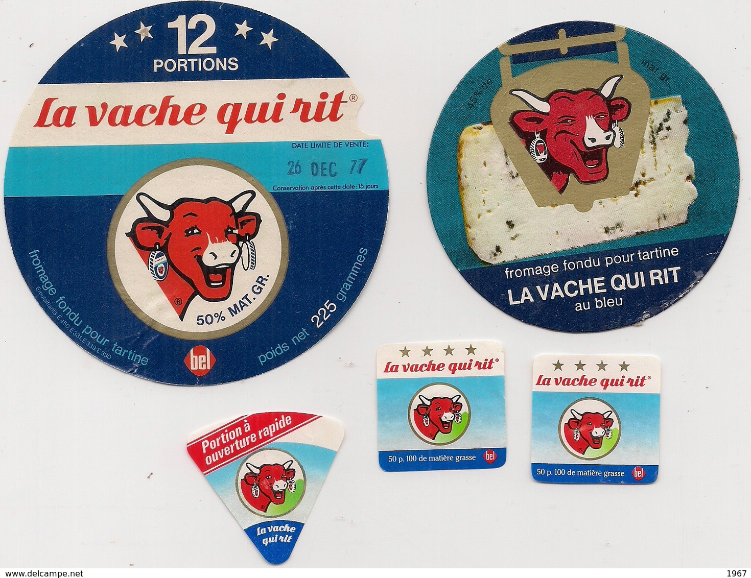 Etiquette De Fromage - Lot De 5 -   LA VACHE QUI RIT  (3 Petites) - Käse