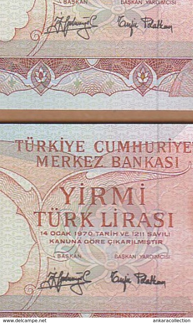 AC  - TURKEY  6th EMISSION  20 TL F 75 & 80 PAIR BOLD AND NORMAL SIGNATURE BOTH UNCIRCULATED - Turquie