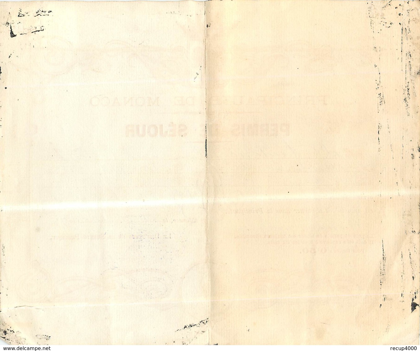 MONACO Permis De Séjour 1907 2scans - Decrees & Laws