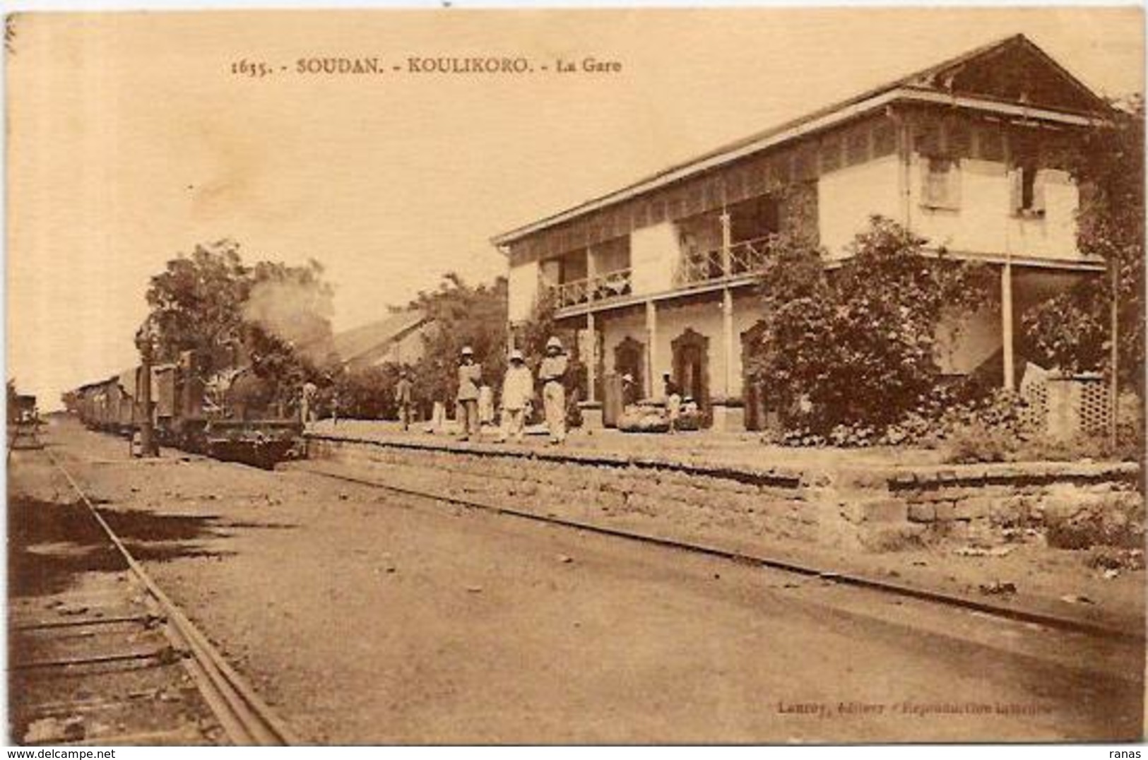 CPA Soudan Sudan Afrique Noire Train Gare De KOULIKORO Chemin De Fer Locomotive écrite - Sudán