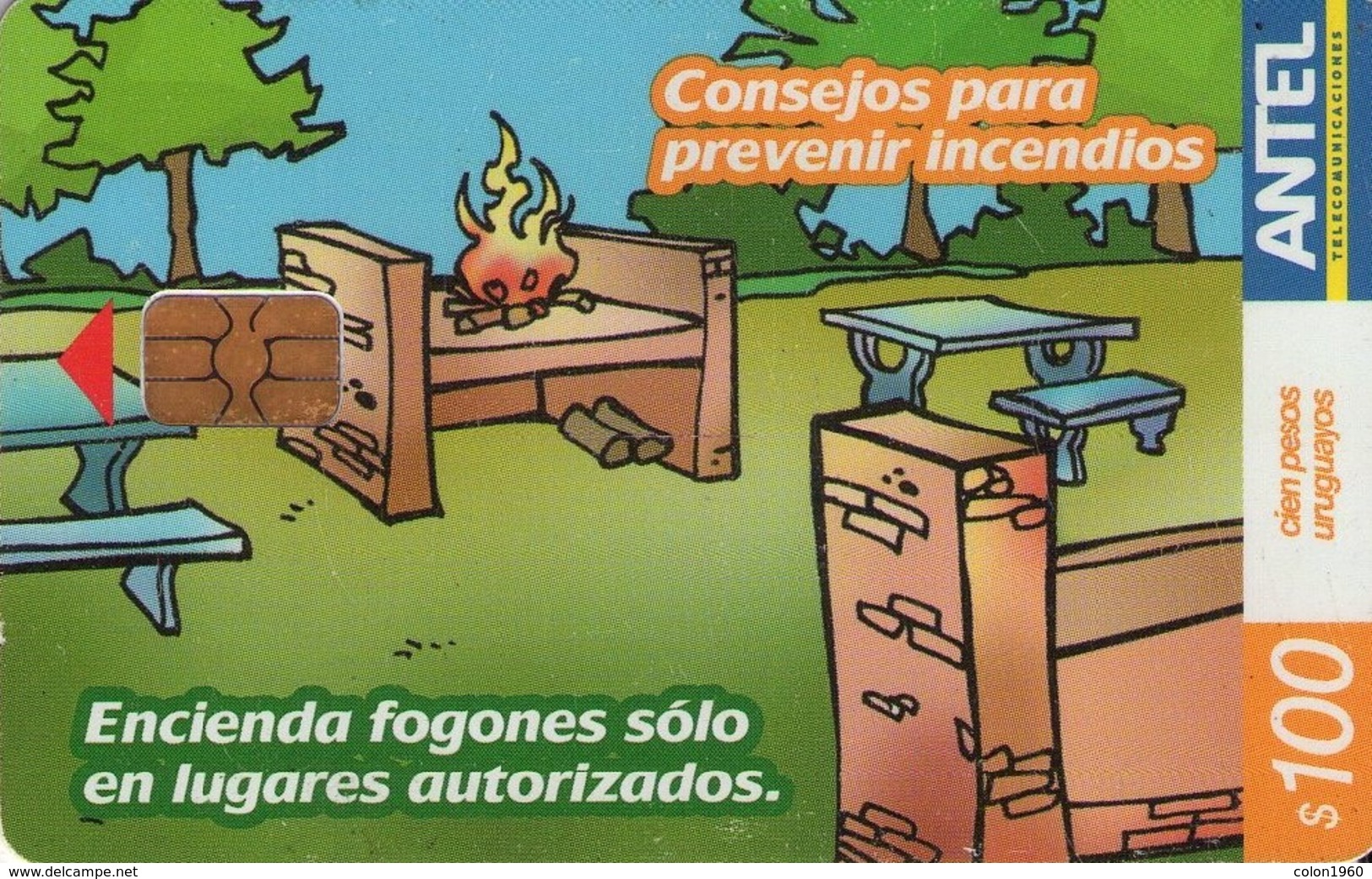 TARJETA TELEFONICA DE URUGUAY, 426a (175) CONSEJOS PARA PREVENIR INCENDIOS - CHIP NEGRO - Uruguay