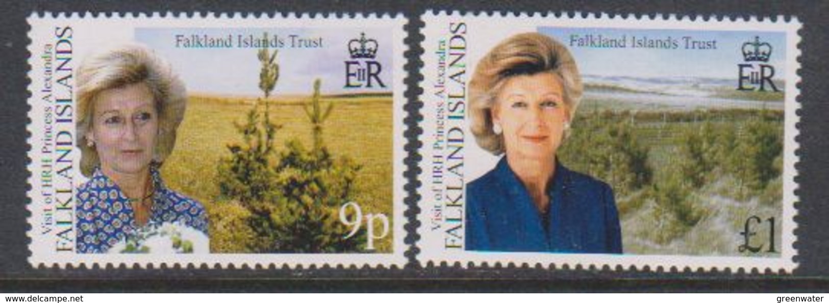 Falkland Islands 2000 Visit Princess Alexandra 2v ** Mnh (38796A) - Falklandeilanden